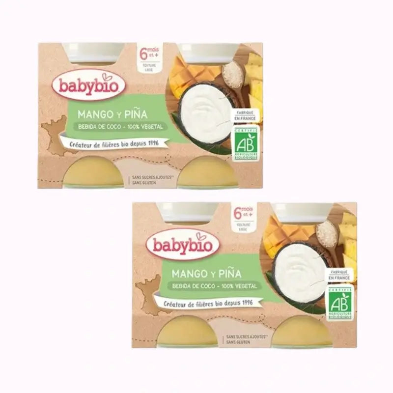 Babybio Iogurte Coco Manga Ananás, embalagem 2 x 2X130 g