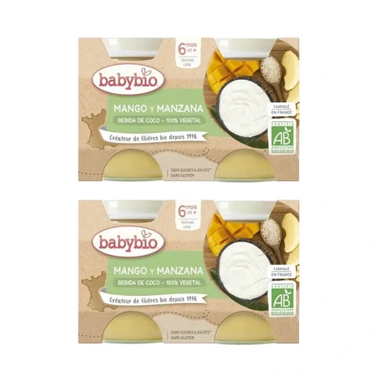Babybio Iogurte Coco Manga Ananás e Maçã, embalagem 4x130 g