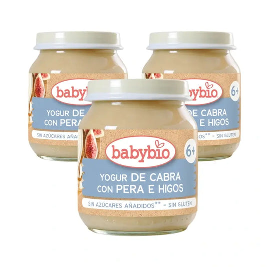 Babybio Iogurte de cabra com leite de manteiga e figos, embalagem de 3 x 130 g