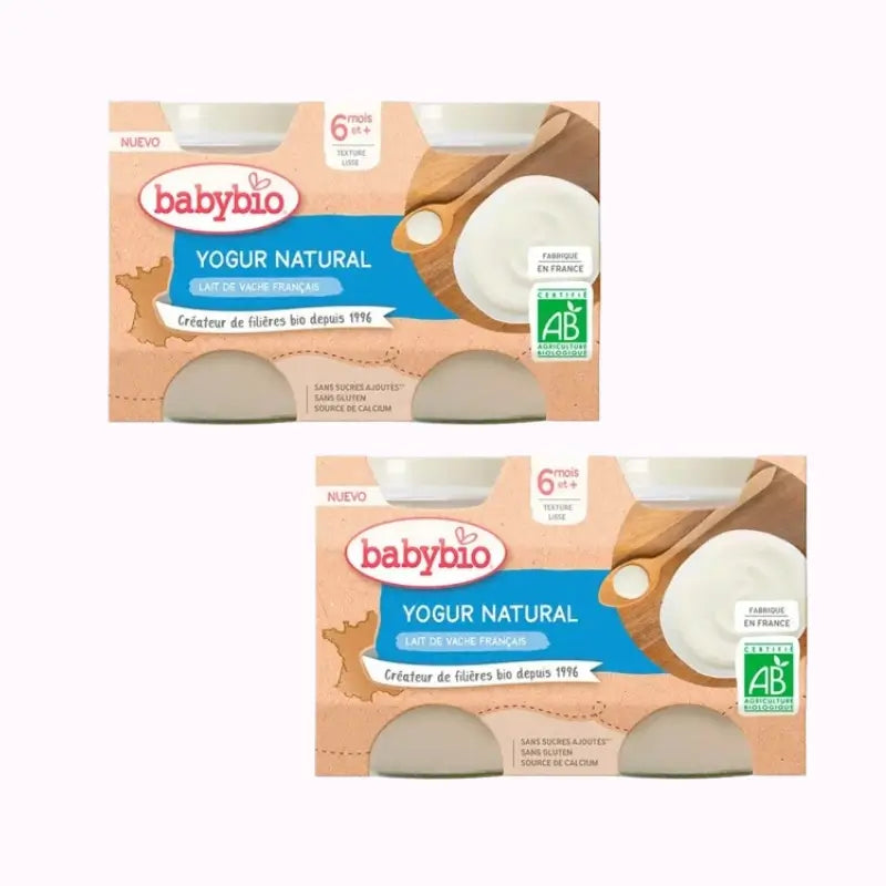 Babybio Natural Cow Yoghurt, embalagem de 2 x 2X130 g