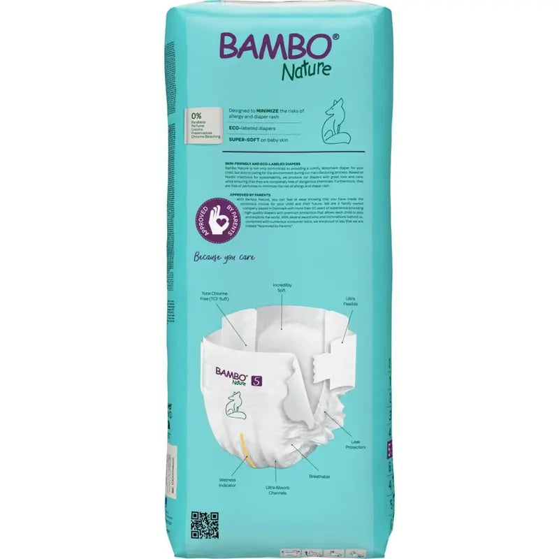Fraldas Bambo Nature Tamanho 5 (12-18 Kg), 44 unidades
