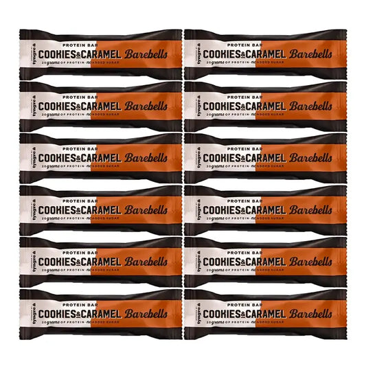 Barebells Bars Cookies & Caramel , embalagem 12 x 55 gramas
