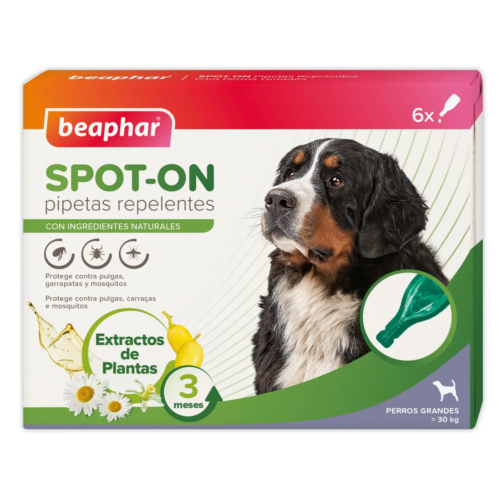 Beaphar Repulsive Antiparasitic Pipetas para cães grandes, 6x2 ml