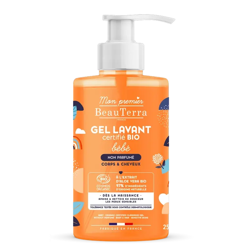 Gel de duche sem perfume Beauterra Bio Baby , 750 ml