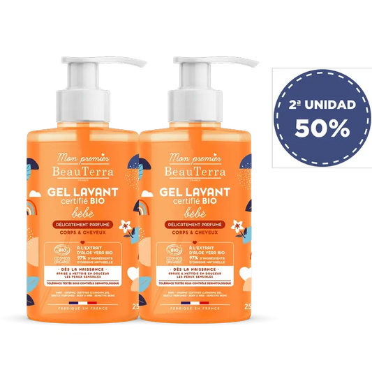 Beauterra Pack Gel de duche para bebé com perfume, 2x750 ml