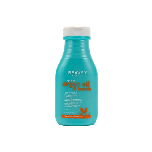 Beaver Mini Champô Óleo de Argan e Queratina Champô Reparador , 60 ml