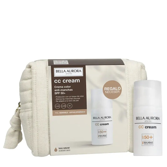 Bella Aurora Anti-Blemish Cc Cream Spf50+ Pele Sensível + Bolsa de oferta, 30 ml
