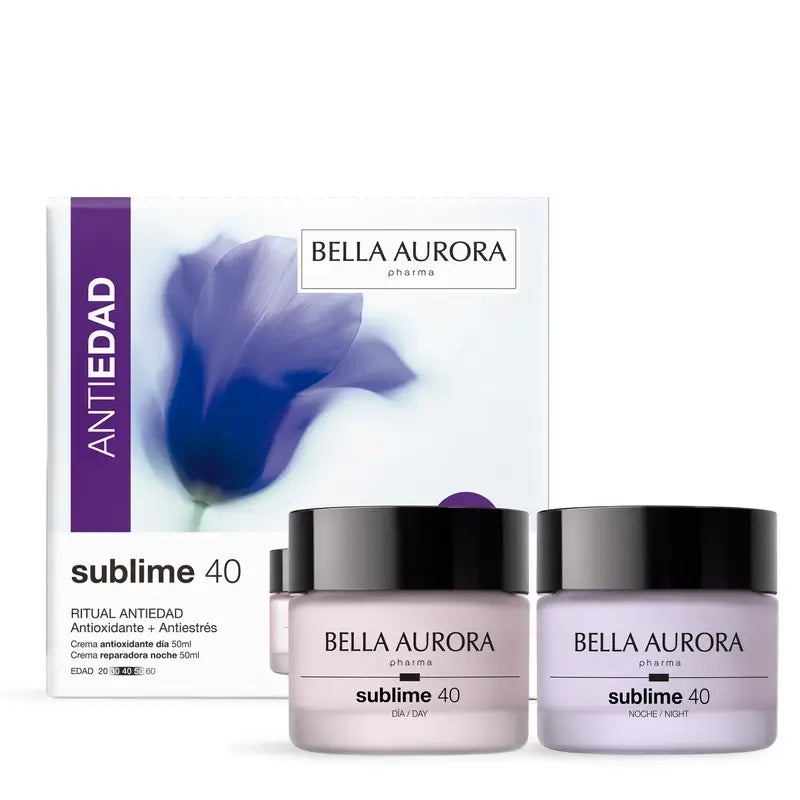 Bella Aurora Sublime 40 Pack: Ritual Anti-Envelhecimento, Antioxidante e Anti-Stress, 50 + 50 ml