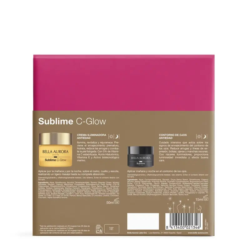 Bella Aurora Sublime Pack Iluminador Anti-Idade C-Glow + Contorno de Olhos , 50 + 15 ml