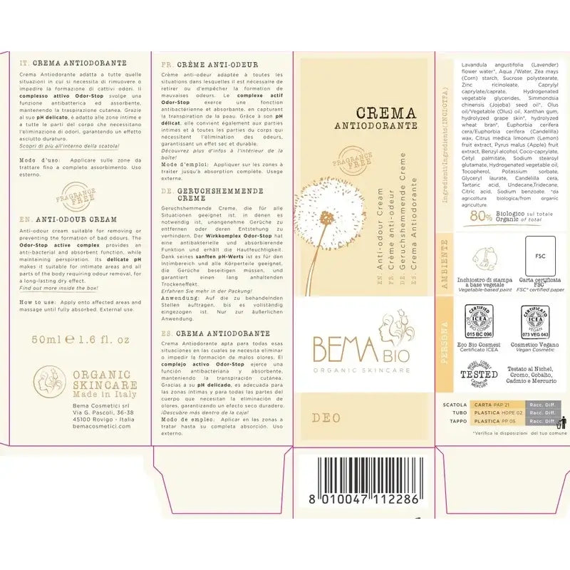 Bema Creme Anti-odorante , 50 ml