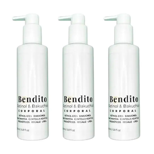 Bendito Retinol & Bakuchiol Creme Corporal, Embalagem 3 x 200 ml