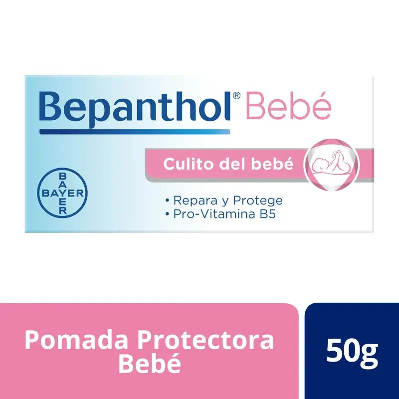 Bepanthol Pomada protetora Creme para fraldas Cuidados com o rabinho do bebé, 50 gr