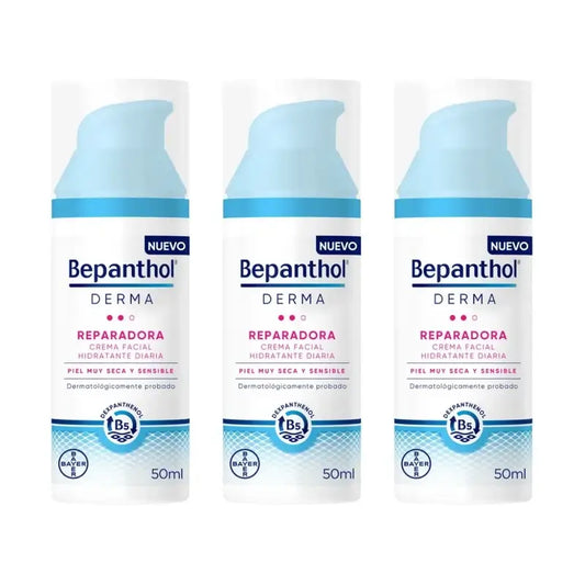 Bepanthol Derma Creme Facial Hidratante Diário Reparador, 3X50 Ml