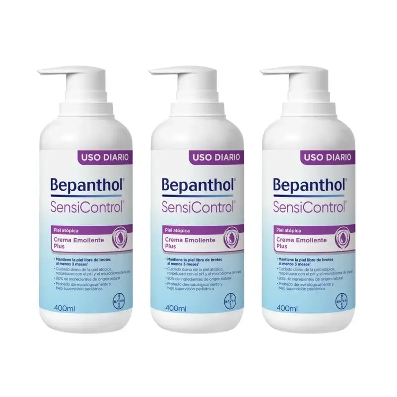 Bepanthol Sensicontrol Creme Emoliente Diário, 3X400 Ml