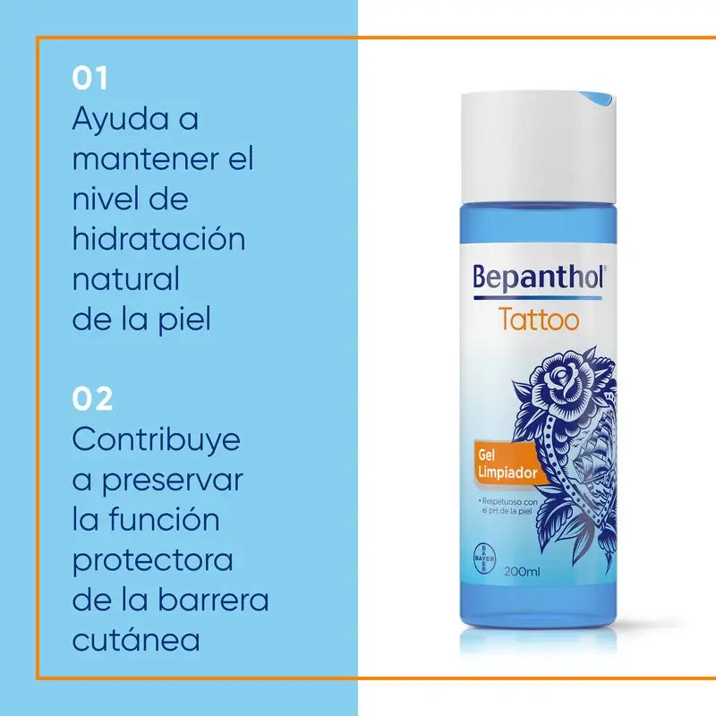 Bepanthol Tattoo Gel de Limpeza, 200 ml