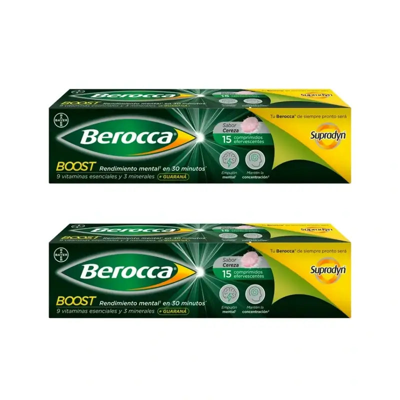 Berocca Boost Magnésio, Vitaminas e Minerais com Guaraná, 2x15 comprimidos efervescentes
