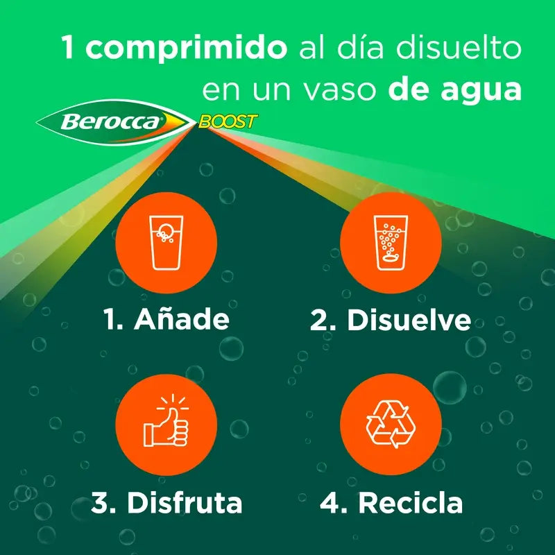 Berocca Boost Magnésio, Vitaminas e Minerais com Guaraná, 15 Comprimidos Efervescentes