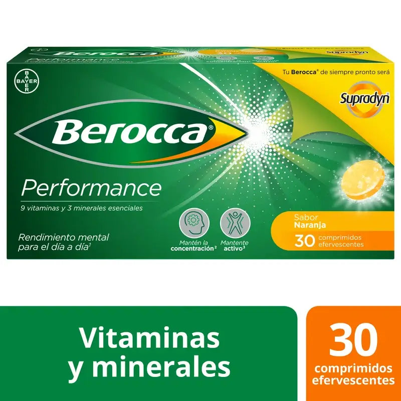 Berocca Performance Orange, 30 Pastilhas Efervescentes