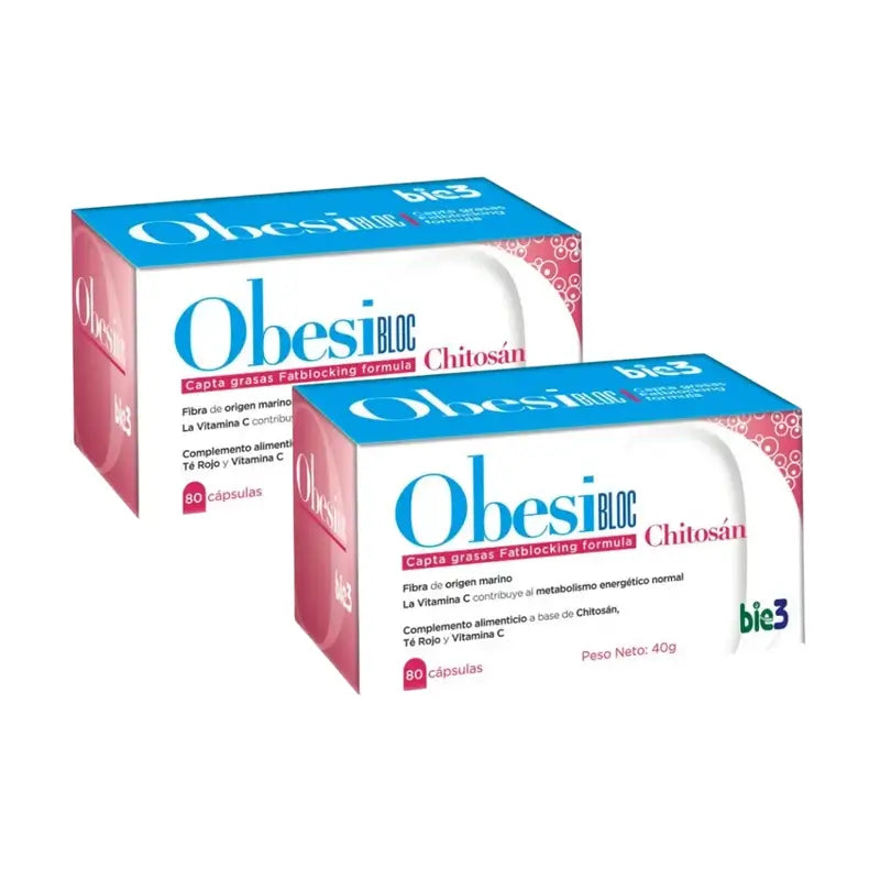 Bie3 Obesibloc Quitosano 500 Mg, 2X80 Cápsulas
