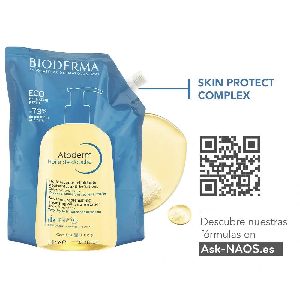 Bioderma Atoderm Eco-Refill Óleo de Duche, 1 L