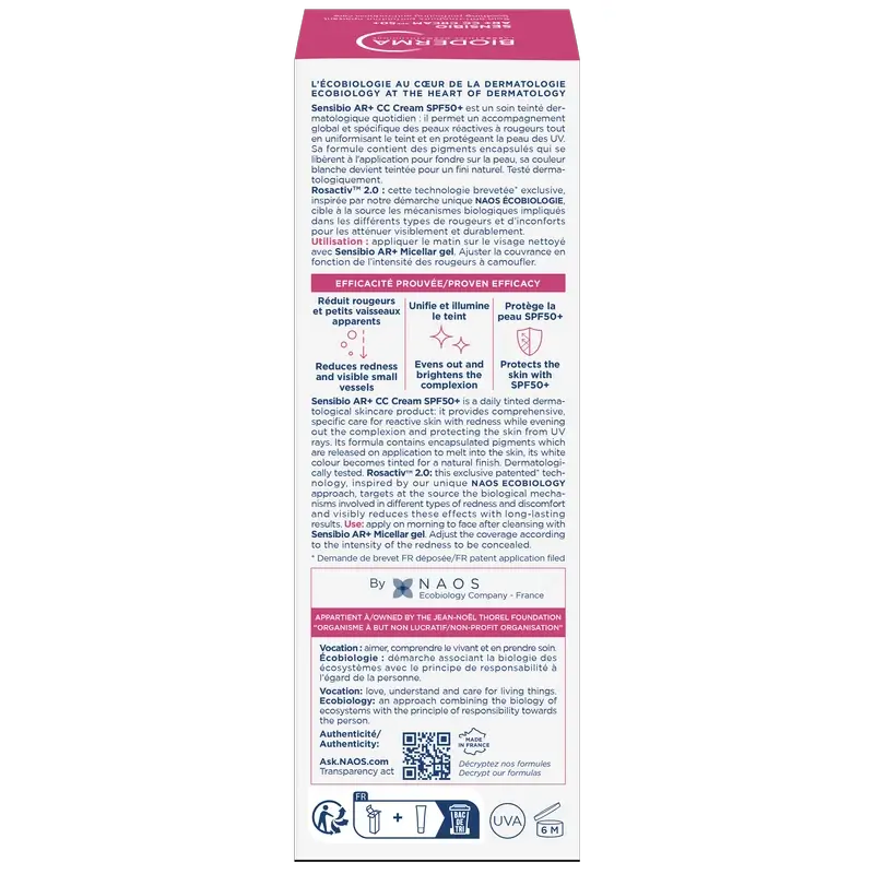 Bioderma Sensibio Ar+ Cc Creme Spf50+, 40 ml