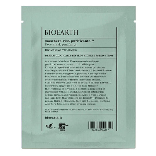 Bioearth Alecrim Purificante Máscara Facial Dose Única , 15 ml