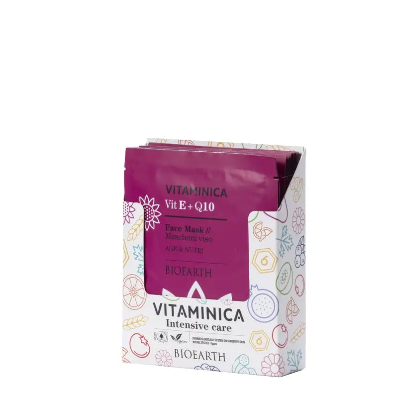 Bioearth Vitamina E e Coenzima Q10 Máscara Facial Anti-Idade e Nutritiva, 15 ml