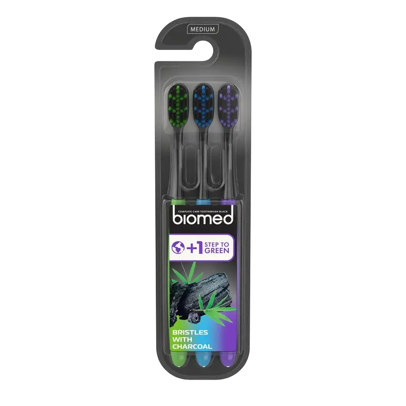Biomed Toothbrush Preto , 3 peças