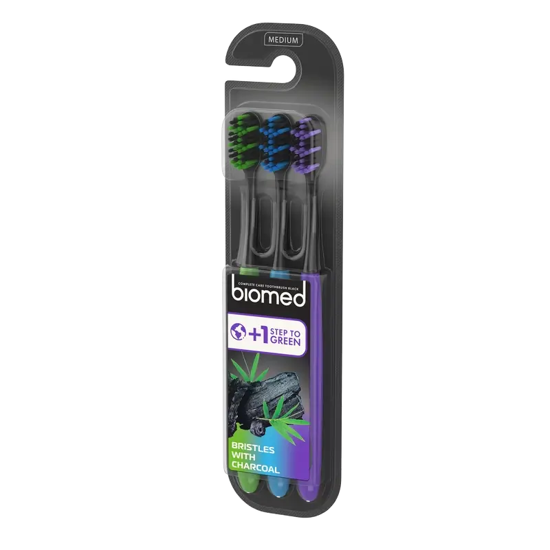 Biomed Toothbrush Preto , 3 peças