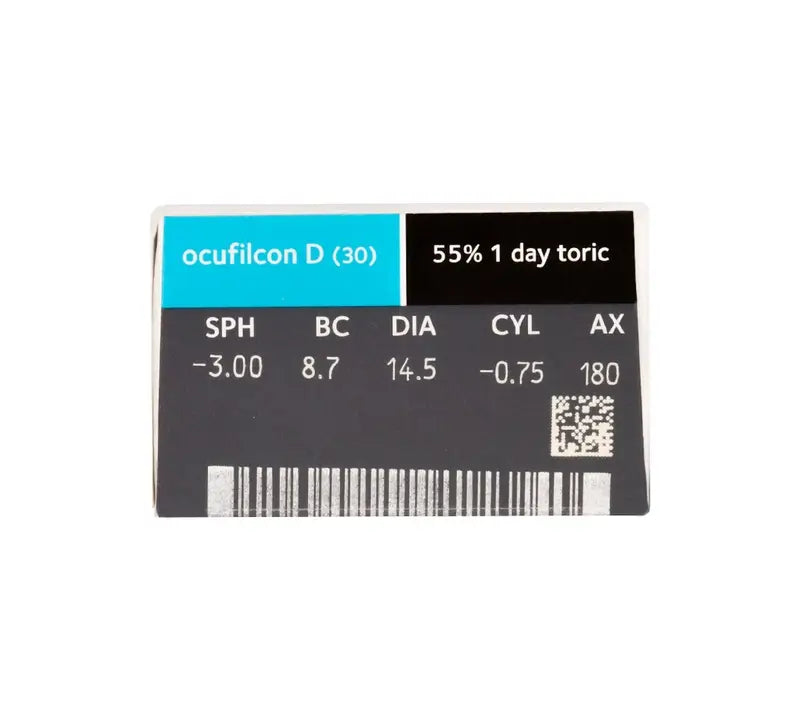 Biomedics 1 Day Daily Toric Lenses , 30 unidades - -5.25, -1.75, 180, 8.7, 14.50