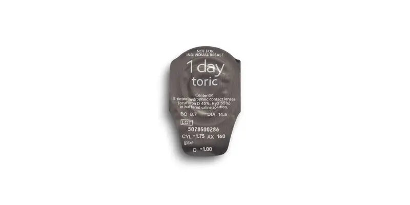 Biomedics 1 Day Daily Toric Lenses , 30 unidades - -5.25, -1.75, 180, 8.7, 14.50