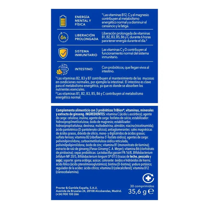 Bion3 Energy Multivitamins, 30 comprimidos