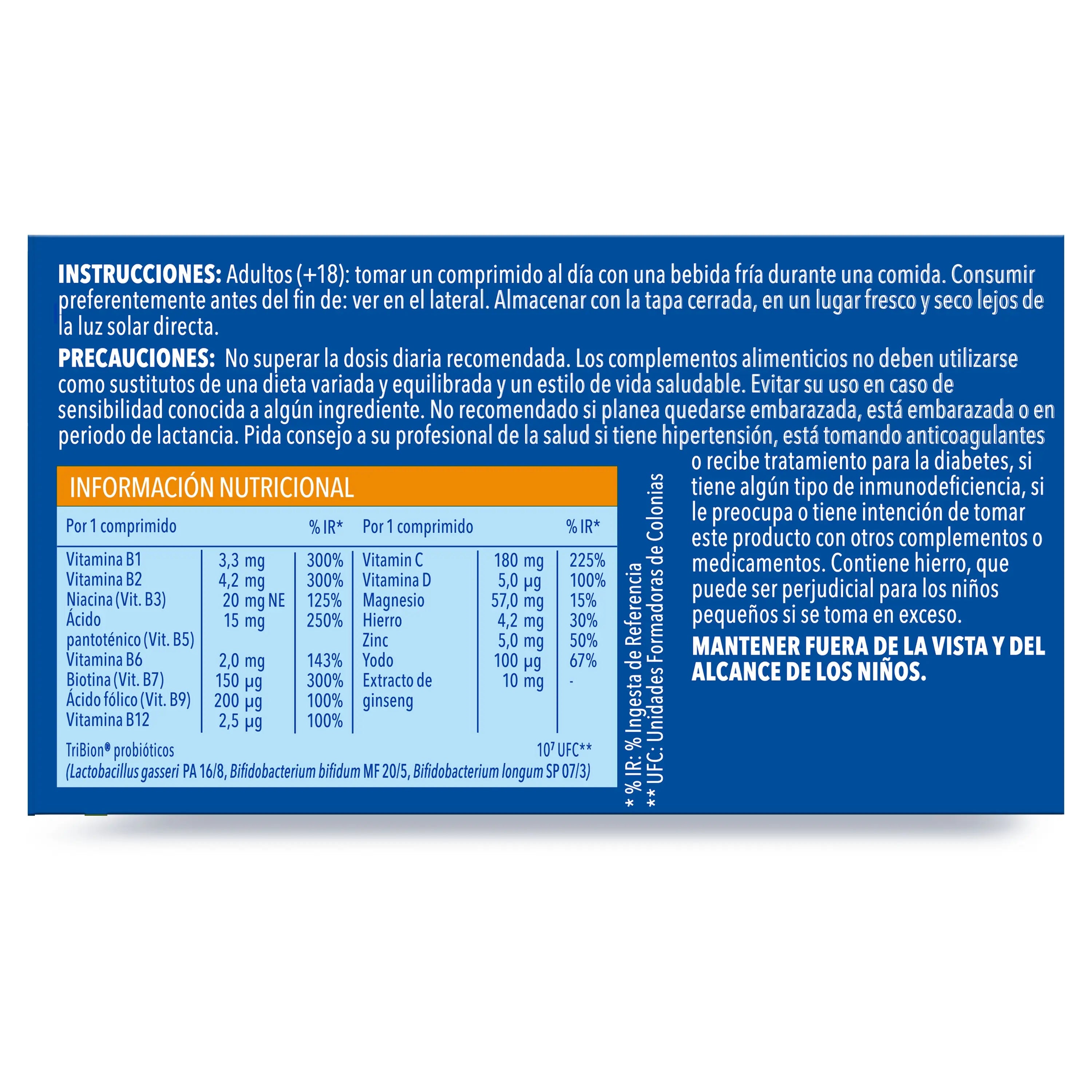 Bion3 Energy Multivitamin Tablets com Probióticos, Vitamina B12, C e Magnésio