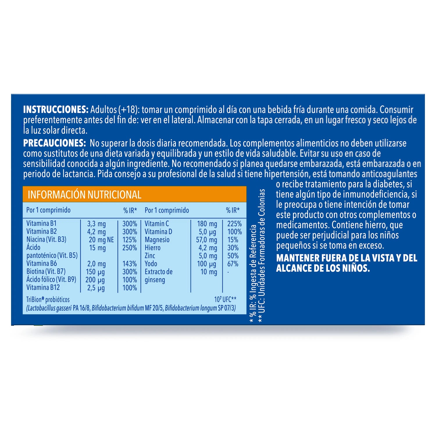 Bion3 Energy Multivitamin Tablets com Probióticos, Vitamina B12, C e Magnésio