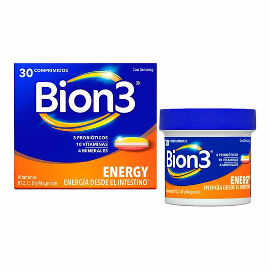Bion3 Energy Multivitamin Tablets com Probióticos, Vitamina B12, C e Magnésio
