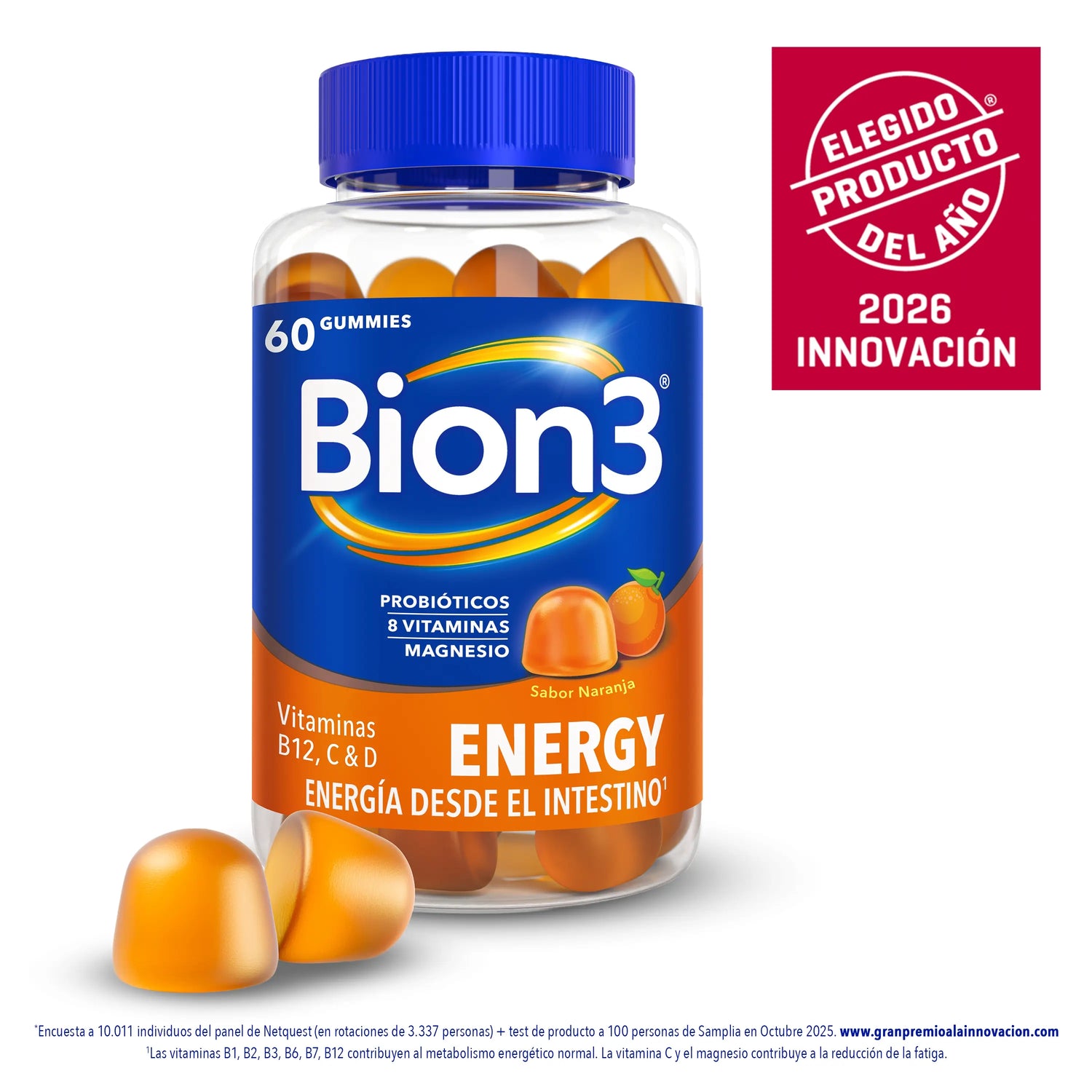 Bion3 Gummies Energy, Vitaminas com Probióticos, Vitamina B12, Vitamina C, Vitamina D e Magnésio