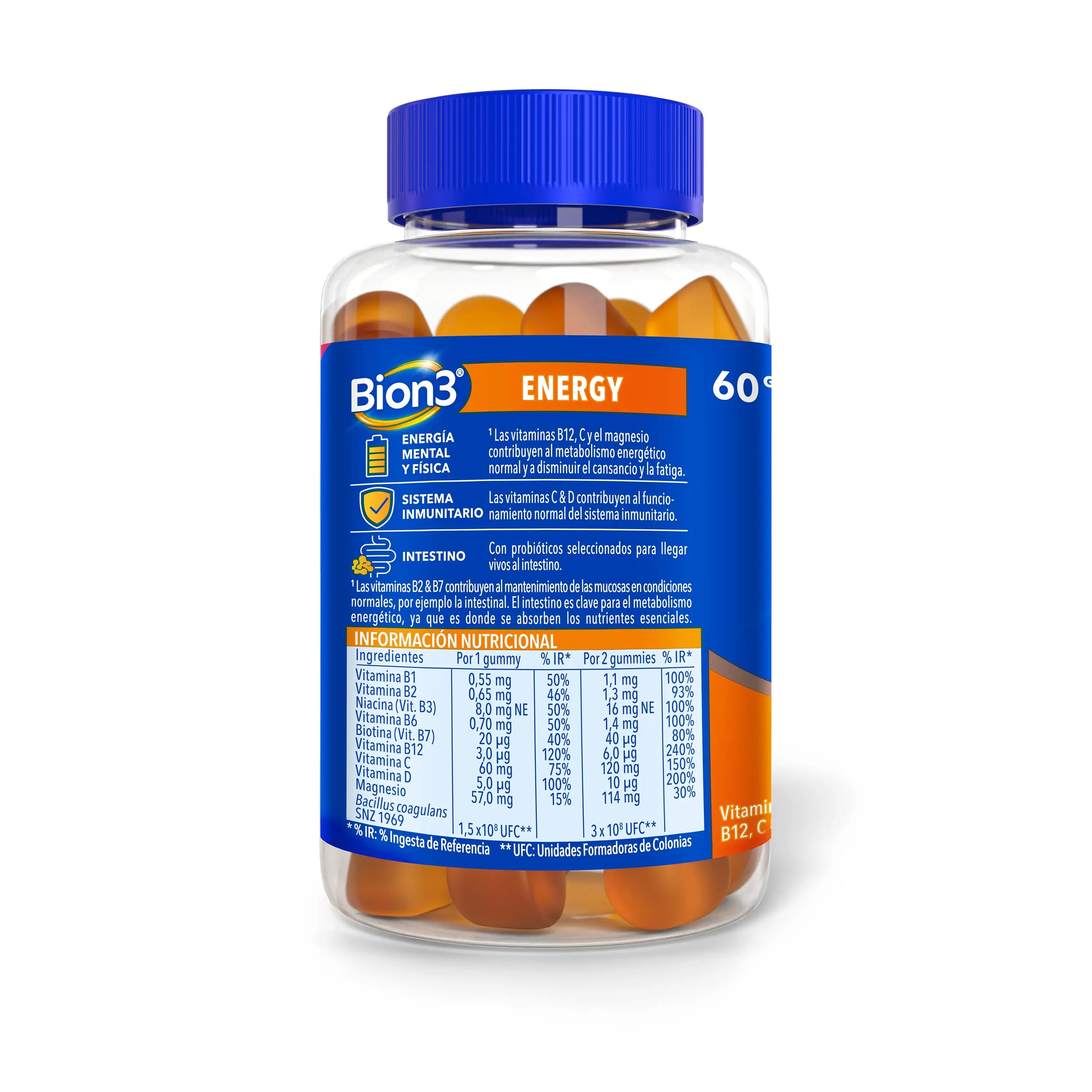 Bion3 Gummies Energy, Vitaminas com Probióticos, Vitamina B12, Vitamina C, Vitamina D e Magnésio