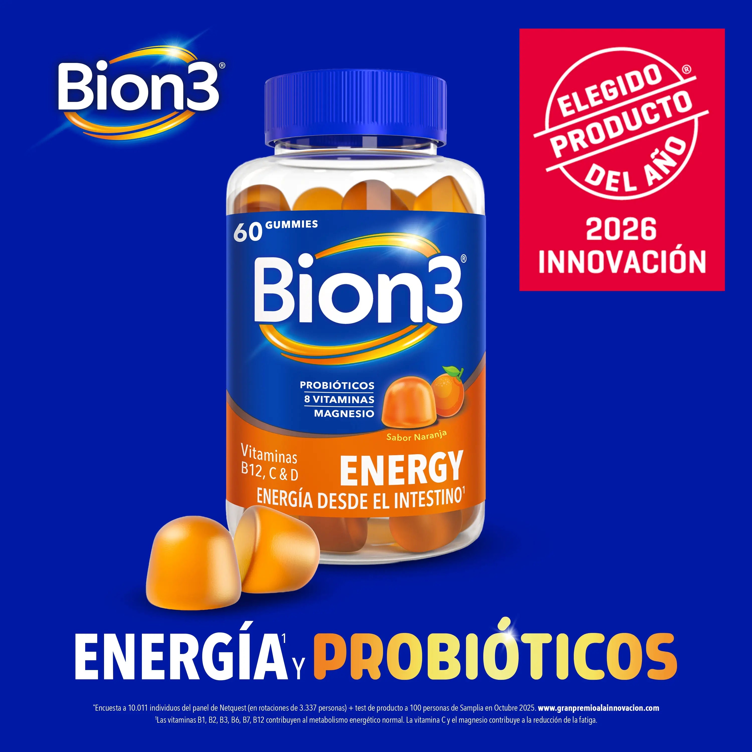 Bion3 Gummies Energy, Vitaminas com Probióticos, Vitamina B12, Vitamina C, Vitamina D e Magnésio