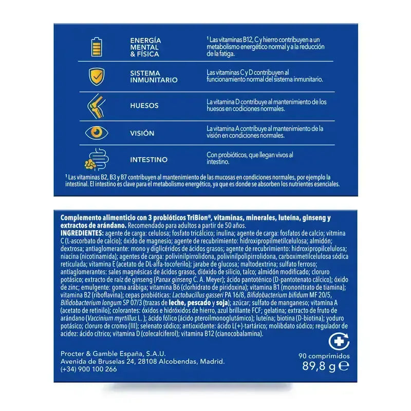 Bion3 Energy 50+ Multivitamin, 2X90 Comprimidos