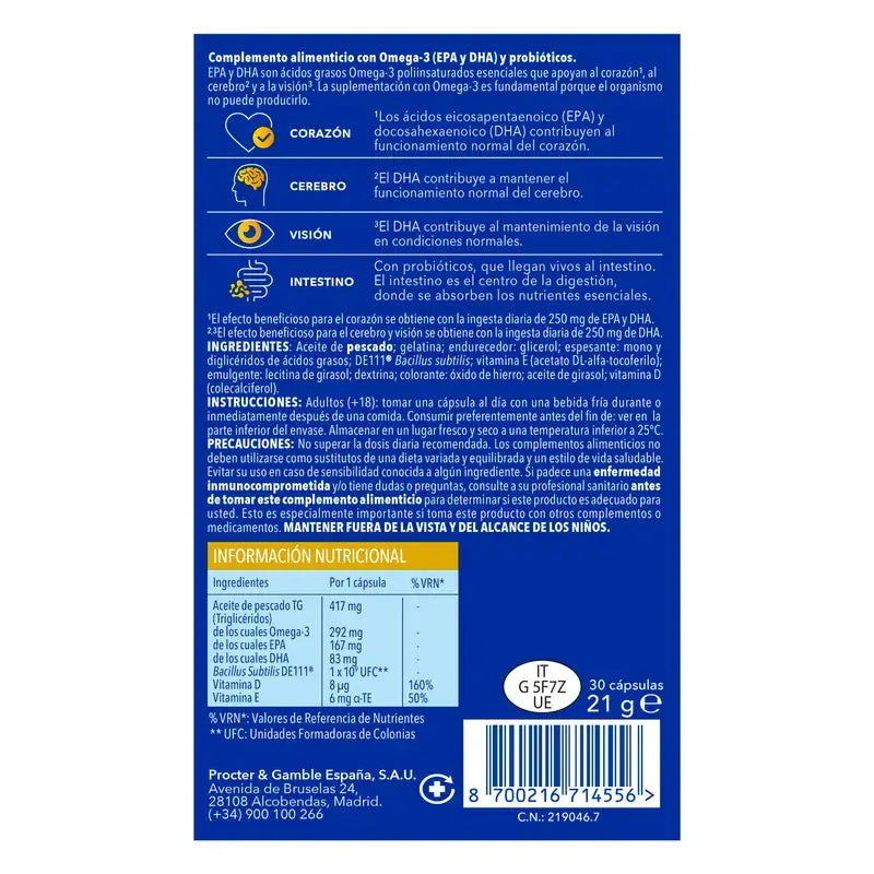 Bion3 Omega-3 com Probióticos, 30 cápsulas