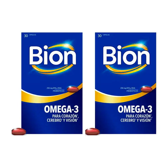 Bion3 Omega-3 com Probióticos, Embalagem 2 x 30 cápsulas