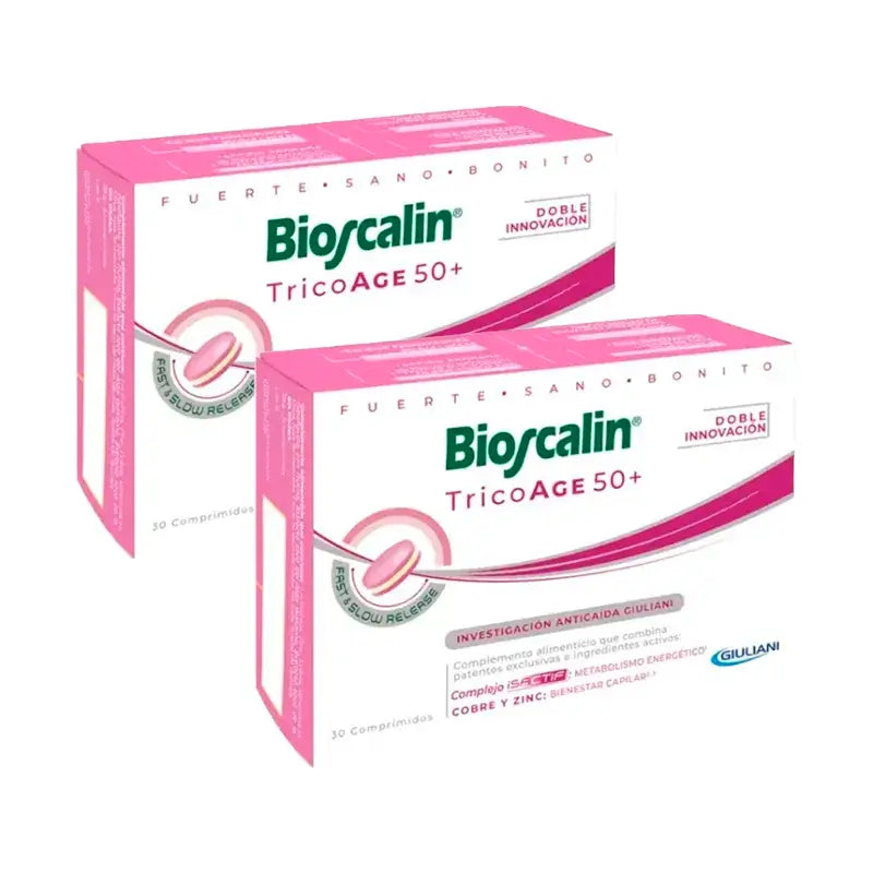 Bioscalin Tricoage50+ Comprimidos, Embalagem 2 x 30 comprimidos