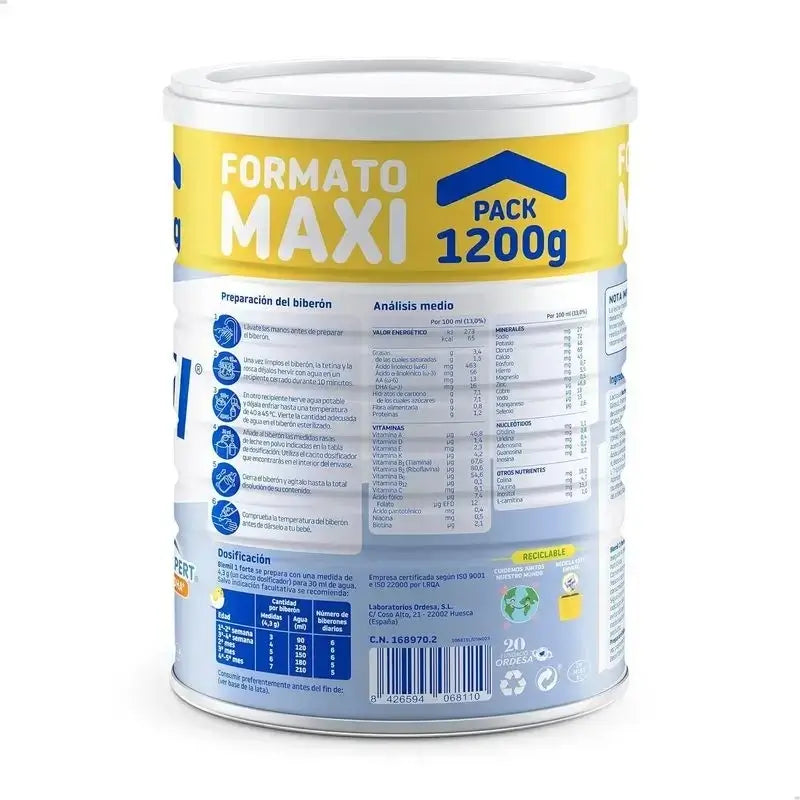 Blemil Plus 1 Forte, embalagem de 12 x 1200 gramas