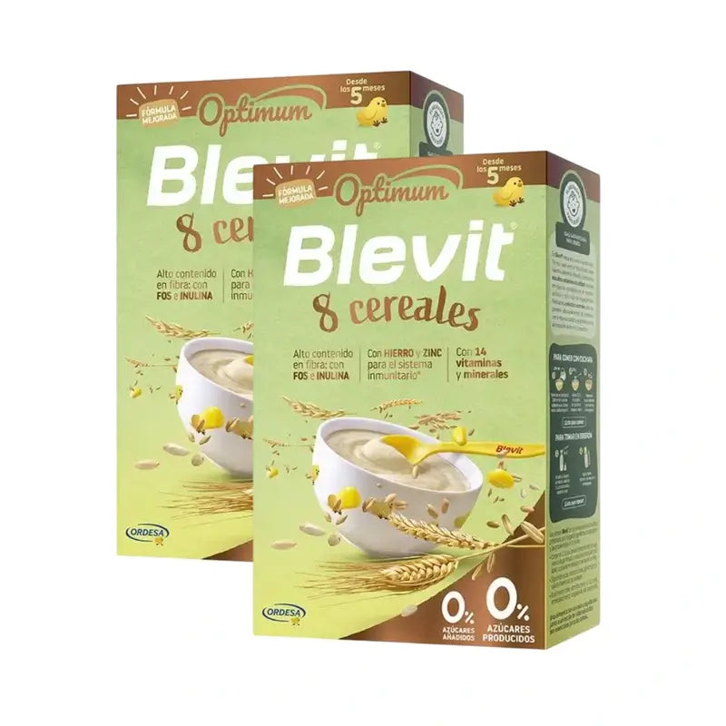 Blevit Alimentação Infantil Optimum 8 Cereais, 2X250 Grs