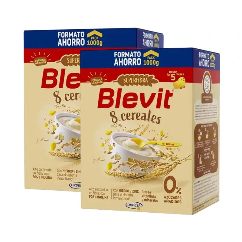 Blevit Alimentação Infantil Superfibra 8 Cereais, 2X1000 Grs