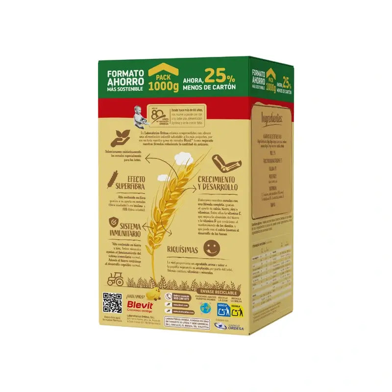 Blevit Alimentação Infantil Superfibra 8 Cereais Formato Poupança, 1000 g