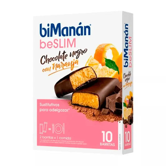 biManán Chocolate Sustitutivo e Orange Bars 8 peças