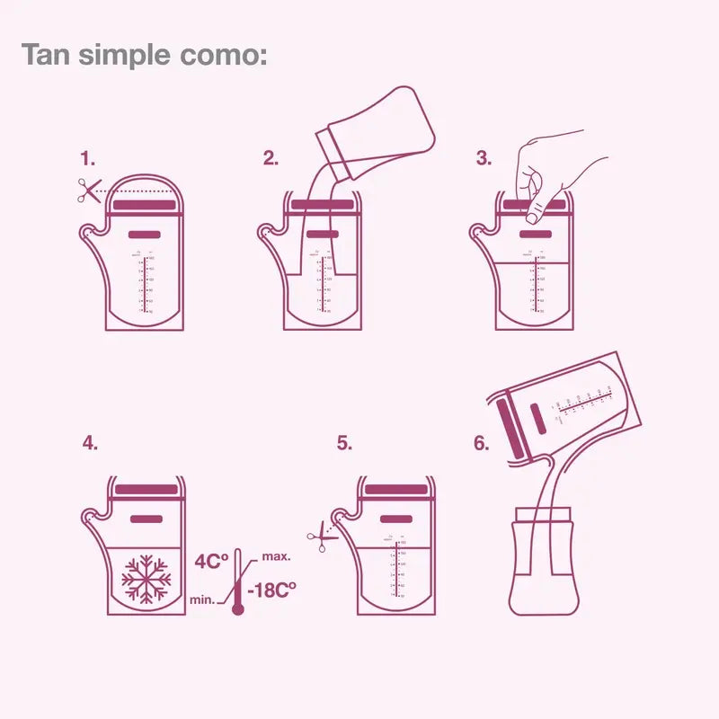 Suavinex Sacos de armazenamento de leite materno pré-esterilizados 25 unidades.