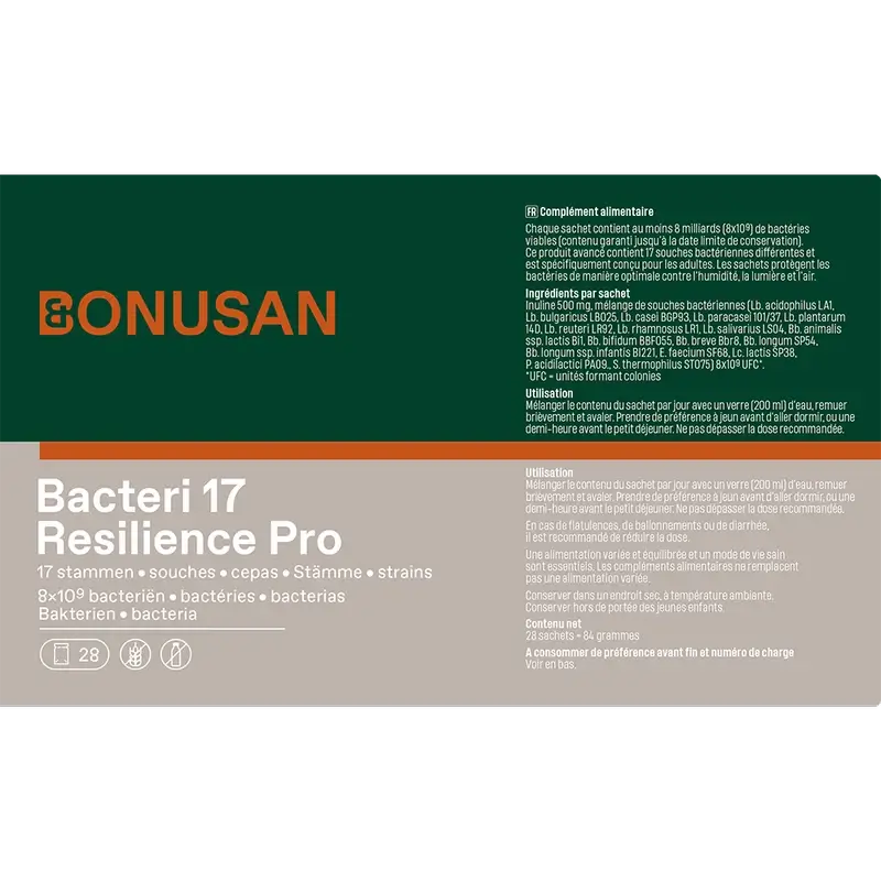 Bonusan Bacteri 17 Expert Resilience, embalagem de 2x28 envelopes