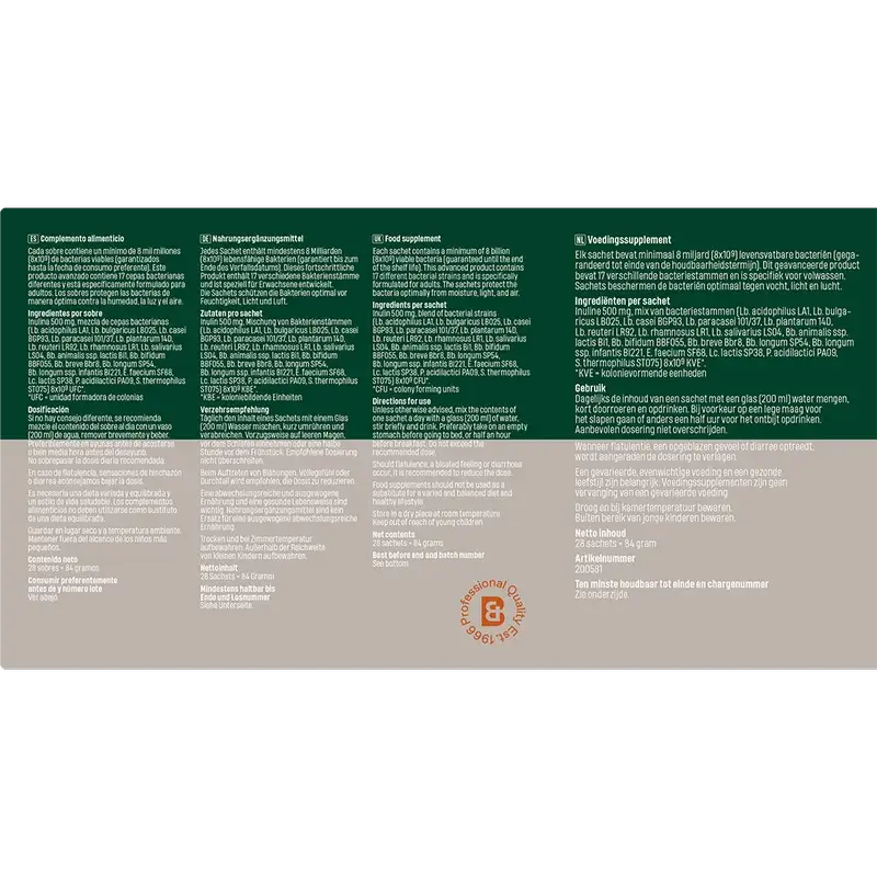 Bonusan Bacteri 17 Expert Resilience, embalagem de 2x28 envelopes